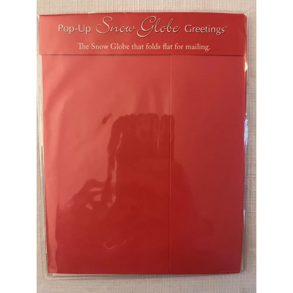 Hallmark Wonderfolds & Up With Paper Snow Globe Christmas Pop-Up Cards Lot of 4